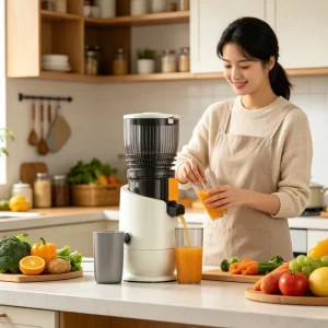 Electric Centrifugal Juicer Wide Feeding Mouth Slow Speed Low Noise Big Mouth Whole Vegetables and Fruits Machine