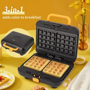 Electric Ceramic 3 in 1 Breakfast Machine Sandwich Waffle Maker for Household Use