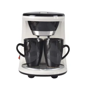 Electric Coffee Machine with Two Cups Drip Coffee Machine Espresso Coffee Maker for 1 2 People