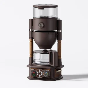 Electric Coffee Maker Simulating Hand Pour Rotary Water Tea 4 Temperature Visible Brew Auto Drain Easy Clean Oak