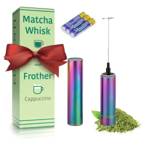 Electric Coffee & Matcha Frother Whisk with Built-in Battery USB Charging Stainless Steel Barista Style for Foamy Matcha Lattes