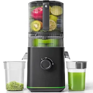 Electric Cold Press Juicer 3-in-1 Masticating 6.5″ Feed Chute 100oz Capacity Makes Juice Nut Milk Sorbet for Family Use