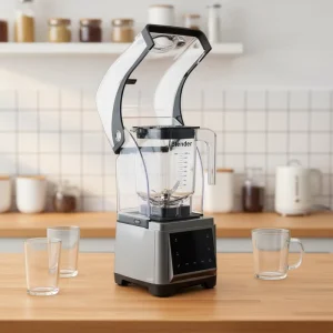 Electric Commercial Blender Pure Copper Motor Plastic Touchpad Control 10 Speed Settings Heavy Duty for Kitchen Household Hotel
