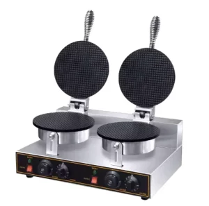 Electric Commercial Double Headed Crispy Ice Cream Cone Making Machine Wafer Egg Roll Cake Baking Maker Equipment 220V
