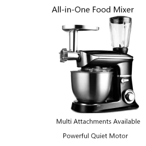 Electric Commercial Food Processor 1300W 6.5-7L Stainless Steel Grinding Chopping Kneading Dough Functions for Household Use