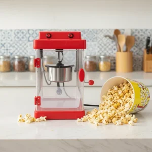 Electric Commercial Home & Household Popcorn Maker Automatic Mini 1100W Durable Safe Plastic Construction