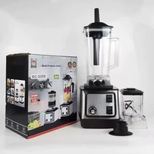Electric Commercial Household Portable Blender 2.1-2.5L Stainless Steel Housing 6 Blades Low Noise Multifunctional Smoothie