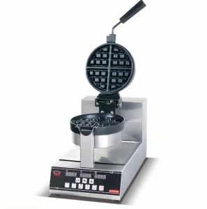 Electric Commercial Household Stainless Steel Rotary Waffle Baker Double-Sized Heating Elements 1000W