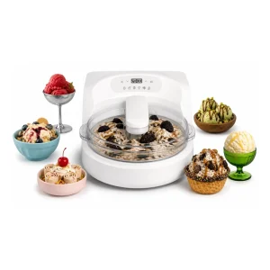 Electric Commercial Ice Cream Maker Built-In Compressor No Pre-Freezing Stainless Steel for Home