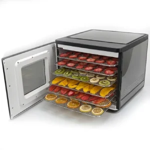 Electric Compact Food Dehydrator for Jerky 450W 48H Timer 35 70C Adjustable Temperature Plastic Housing Digital Control