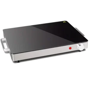 Electric Compact Stainless Steel Portable Hot Plate Adjustable Temperature Control Tempered Glass Surface Household Outdoor