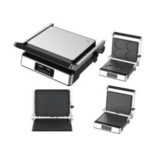 Electric Contact Griddle Digital Panini Grill Machine Indoor Detachable Smokeless Grill