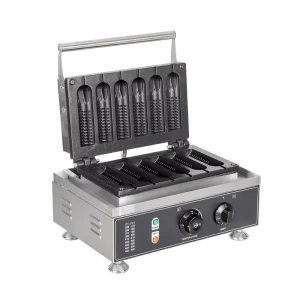 Electric Corn Dog & Waffle Maker Stainless Steel Non Stick Double Head Commercial Use Multi Snack Appliance