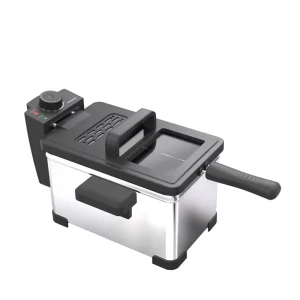 Electric Deep Fryer 2 Liter Capacity 1500 Watt Lid with Viewing Window Removable Frying Basket and Stainless Steel Body