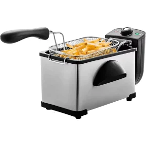 Electric Deep Fryer 2 Liter Capacity 1500 Watt Lid with Viewing Window and Odor Filter Removable Frying