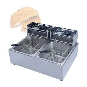 Electric Deep Fryer 6L 2500W Twin Basket FY 82 Dual Tank Countertop Stainless Steel French Fry Commercial