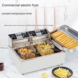 Electric Deep Fryer for Home Use Stainless Steel Construction Automatic Operation Intelligent Temperature Control
