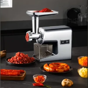 Electric Desktop Ceramic Meat Grinder Slicer for Household Kitchen Preparation Sausage Filling