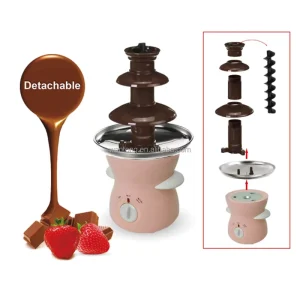 Electric Detachable Chocolate Fountain Machine 3 Layers Tier Mini Custom Household Hot Chocolate Fondue Fountain