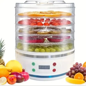 Electric Digital 5-Layer 350W Food Grade Kitchen Plastic Trays Household Fruit Dehydrator