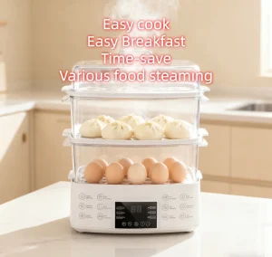 Electric Digital Control 12Litre Capacity PP Plastic 900W Energy Efficiency Household Kitchen Steamer Food Steamer