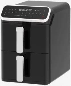 Electric Double Basket Air Fryer Oven with Dual Zone 5.6L+5.6L Capacity LCD Display Non Stick Surface
