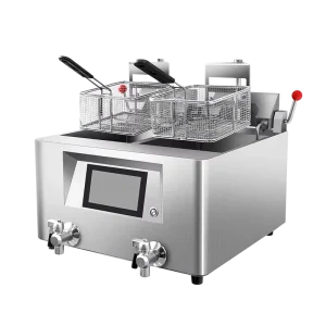 Electric Double Tank Stainless Steel 2500W 220V Deep Fryer Easy Clean Setup Heavy Duty Commercial