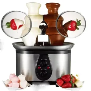 Electric Double Tower Chocolate Fountain Party Commercial Stainless Steel Giant Industrial Automatic Custom Fondue Machine