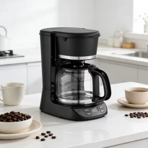 Electric Drip Coffee Machine Household Automatic Coffee Brewer with Reusable Built in Filter for Home Use