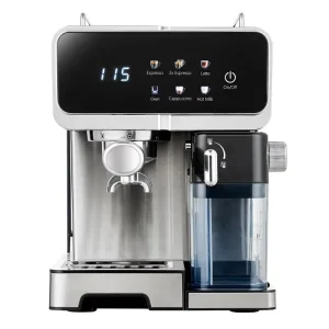 Electric Dual Boiler Stainless Steel Semi Automatic Espresso Machine with Brew System and Milk Frother for Household & Hotel Use