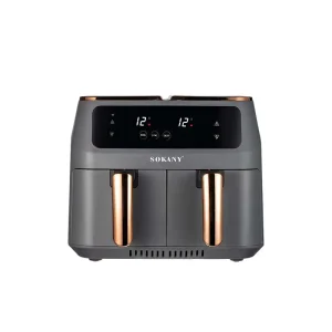 Electric Dual chamber Air Fryer Home Use Automatic Multi Function 6L Large Capacity Dual Basket Oven for Baking and Frying