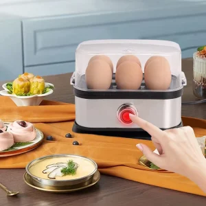 Electric Egg Cooker Steamer Digital Version 6 Eggs Automatic Plastic Housing Energy Efficient Class A+++ 200W Household