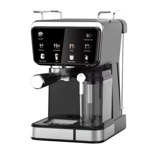 Electric Espresso Cappuccino Latte Maker 1.5L Water Tank 500ML Milk Tank 9 Menus Semi Automatic Portable for Hotels