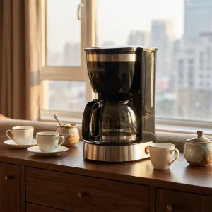 Electric Espresso Coffee Maker Aluminum Housing Semi Automatic for Hotel RV and Outdoor Use