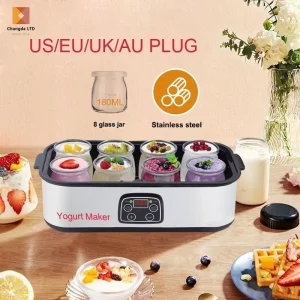 Electric European American Cross-border Stirred Yogurt Maker 1400ML Milkshake Ice Cream Pudding LCD Display Stainless Steel