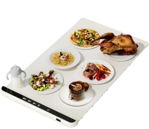 Electric Foldable Countertop Food Warming Tray with 3 Temperature Levels Coil Hotplate for Home Buffets Parties or Car Use