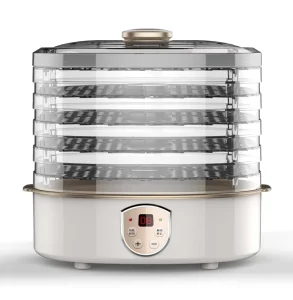 Electric Food Dehydrator 240W Class Energy Efficiency 5 Tray Digital Control Plastic Housing Household