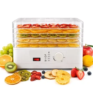 Electric Food Dehydrator Adjustable Temperature Control Fruit Dryer Beef Jerky Herbs Vegetables Pet Treats BPA Household Plastic
