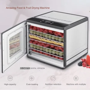 Electric Food Dehydrator Digital Control Energy Efficient Class Precise Temp Control Quiet Operation 5 6
