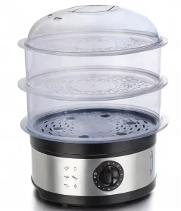 Electric Food Steamer 650W Volume 6600 and 1800 ml Total Three Layers