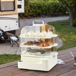 Electric Food Steamer Multifunctional Electric Steamer with Fast Steam Surround Heating Timer and Large Capacity