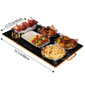 Electric Food Warming Hot Plate with Coil Heating for Buffet Cooking and Serving German Language Support Kitchen Use