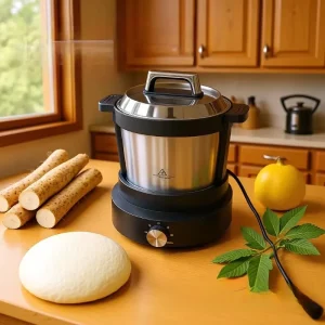 Electric Fufu Pounder Machine 6L/12L Automatic Swallow Maker Non-Stick Bowl Food Processor Stainless Steel Blades Household Use