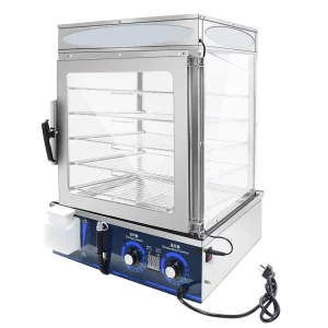 Electric Glass Commercial 5 Layers Display Cabinet Square Steaming Room Machine Heating Steamed Stuffed Bun Dumpling Steamer