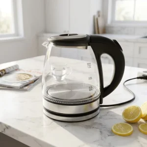 Electric Glass Kettle 1.2 L 220V Mini Portable Kettle High Boron Daily Use Factory Kettle for Home