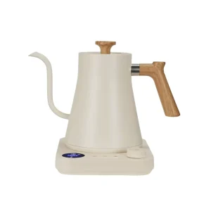 Electric Gooseneck Kettle with Digital Display 1L Capacity Wood Handle Pour Over Coffee & Tea Brewing