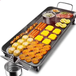 Electric Griddle Flat Plate Steak Cooking Table Top Teppanyaki Electric Bbq Grill for Home