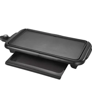 Electric Griddle with Insulated Griddle Indoor Smokeless Grill Nonstick Surface Adjustable Temperature Cold Touch Handle