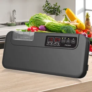Electric Hand Held Kitchen Vacuum Sealer 5.1 10L Capacity Automatic 200W Powerful Suction Low Noise Household Stand Table
