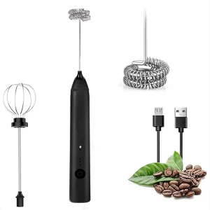 Electric Handheld Milk Frother with Automatic USB Charging Classic Design for Coffee and Tea Tools